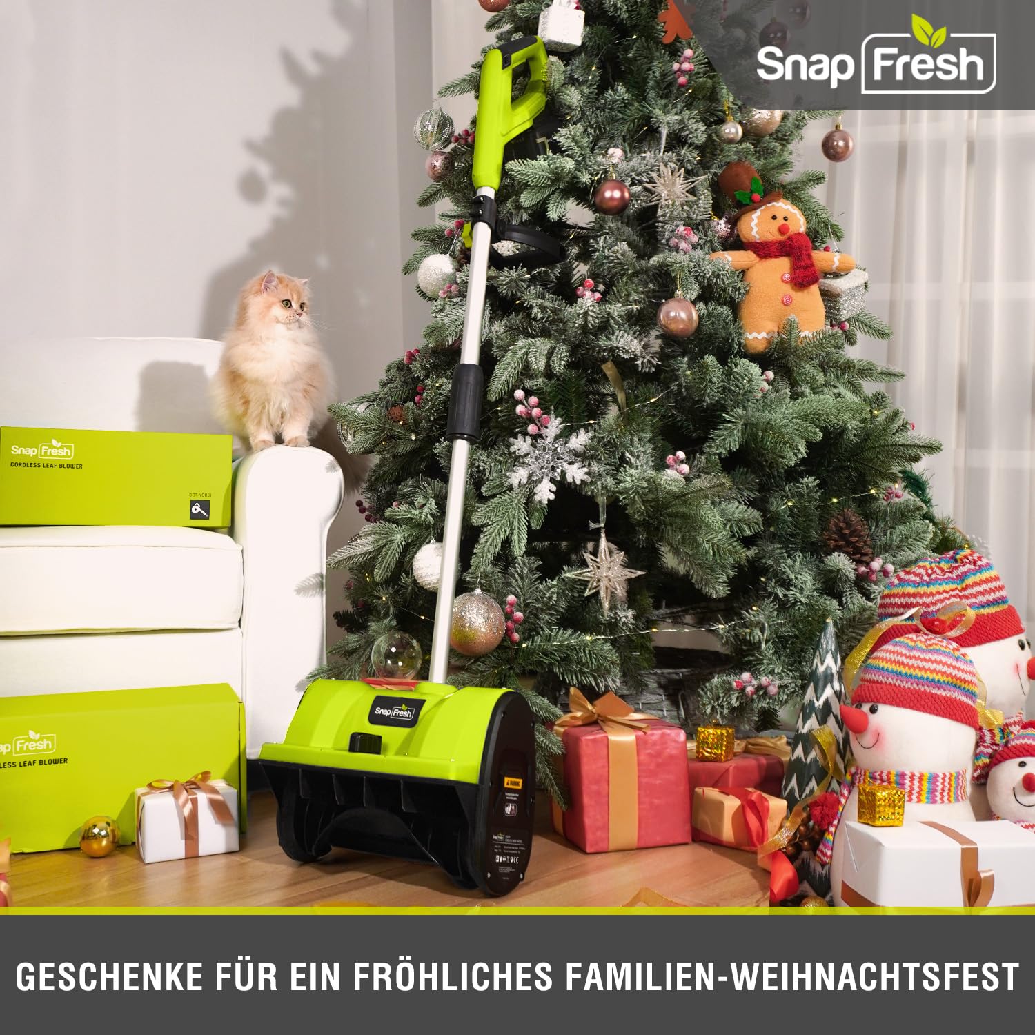 SnapFresh Schneefräse Akku 20V mit 4,0Ah & Ladegerät – Ultra-leicht nur 3,5 kg | 30 cm Räumbreite, 10 cm Schneehöhe, bis 4,5 m Auswurf | 60° verstellbarer Auswurfkanal | Ideal für Gehwege & Einfahrten