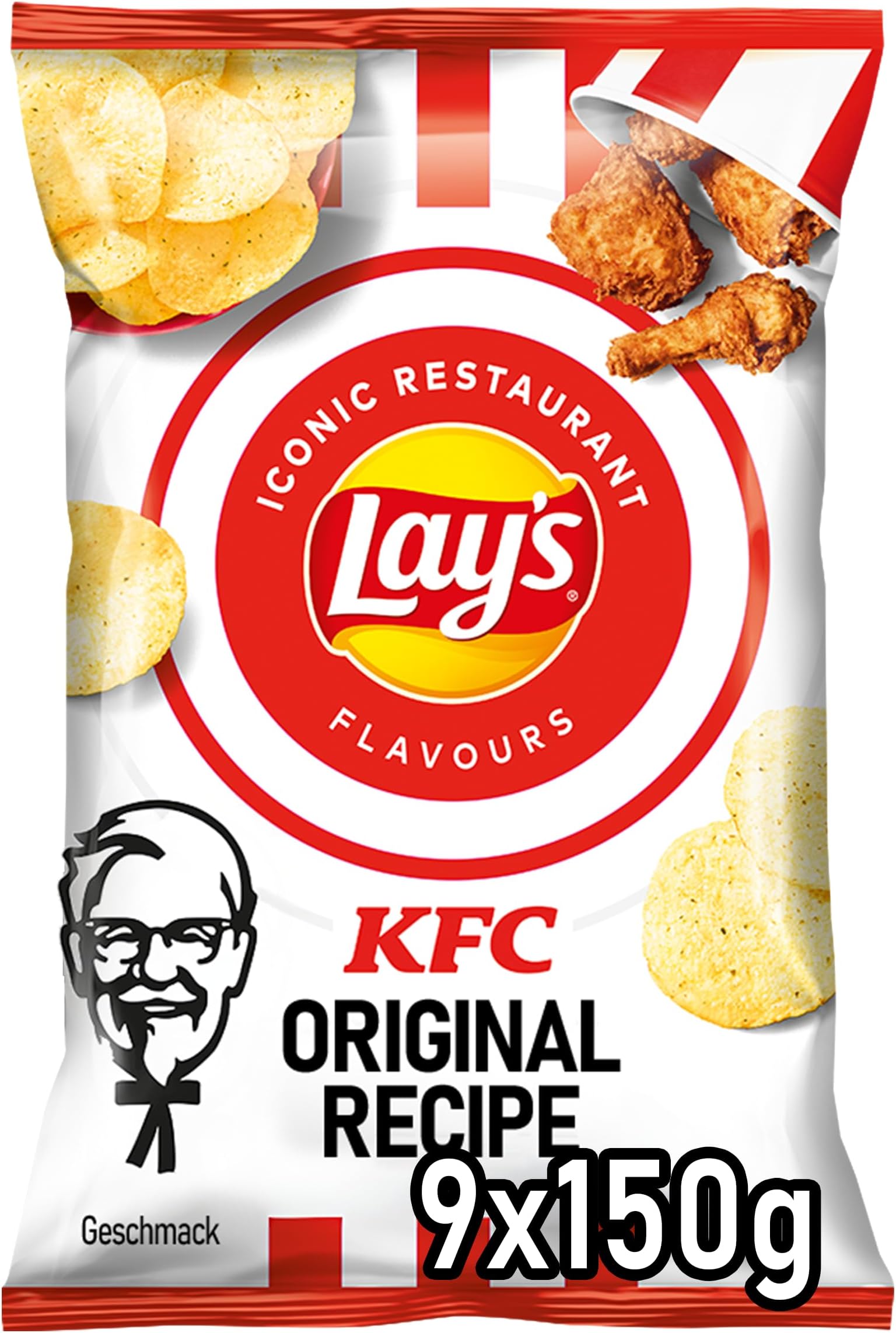 KFC Kentucky Fried Chicken - Crunchy Potato Chips for a Successful Party - 9 x 150g