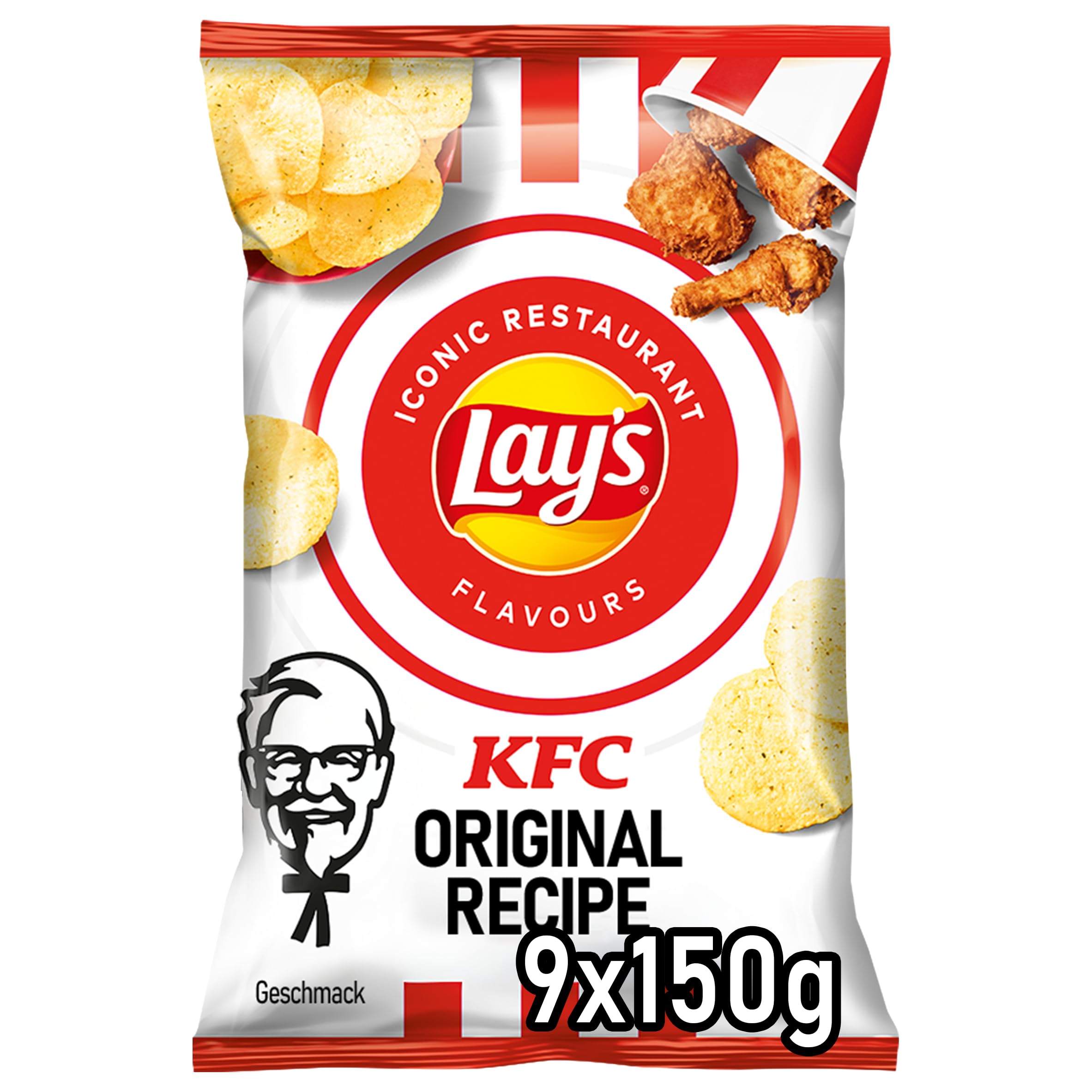 KFC Kentucky Fried Chicken - Crunchy Potato Chips for a Successful Party - 9 x 150g
