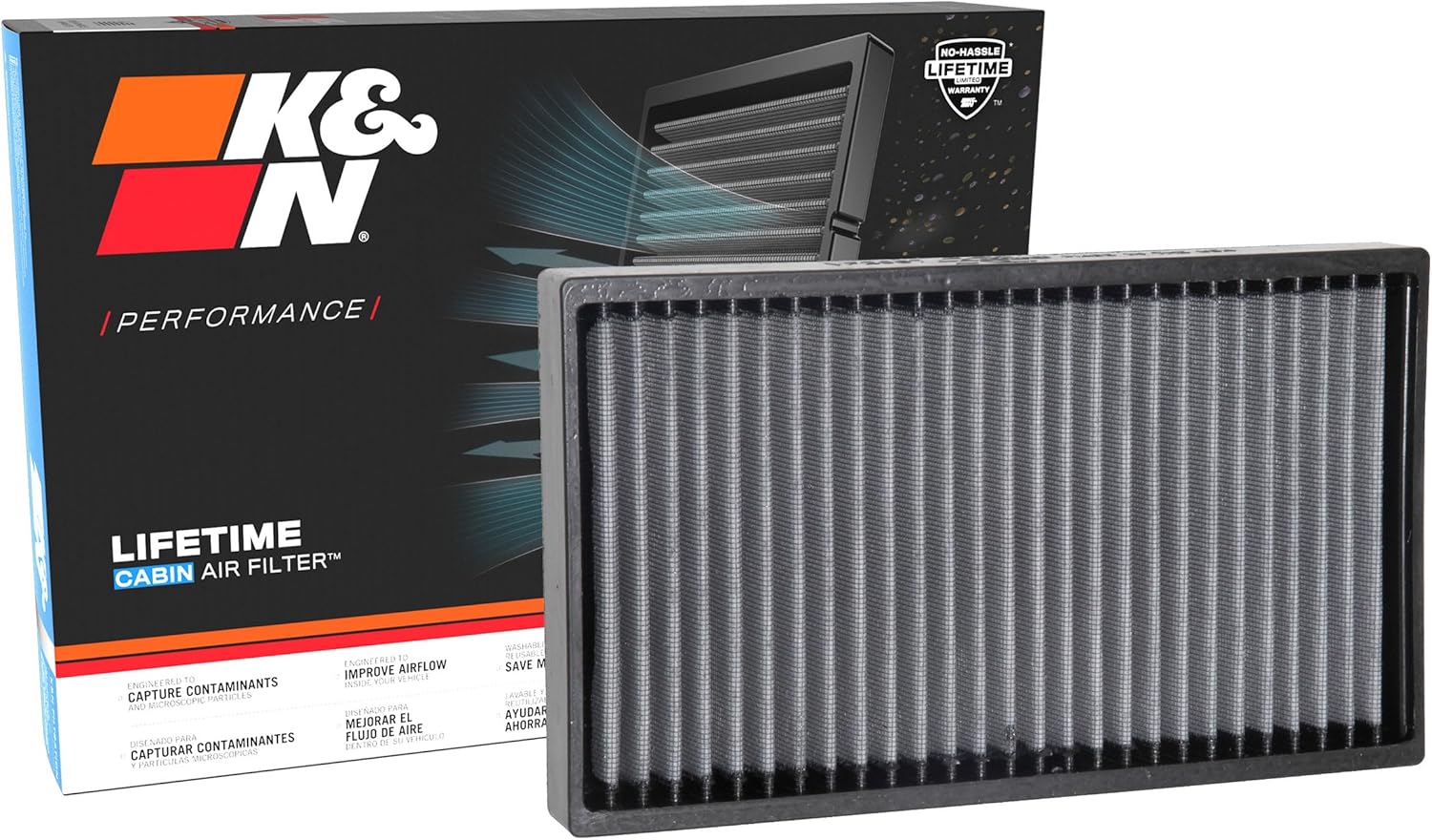 K&N LIFETIME Cabin Air Filter: Premium, Washable, Clean Air for your Cabin: Compatible with 2014-2024 Maserati: Ghibli, Levante, Quarttroporte, VF2067