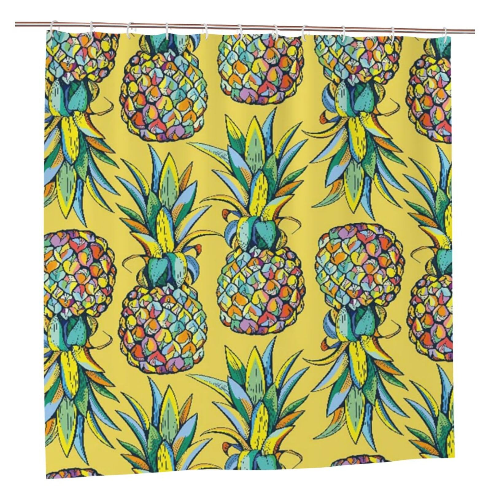 Oudrspo Polyester Fabric Shower Curtain - 70x70 Inch with Metal Grommets, Artistic Privacy Design, Multicolored Pine