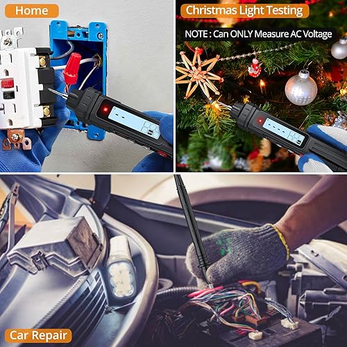 Miniatura 2 de Neoteck 2 en 1 Tipo de pluma Multímetro digital Probador de voltaje 4000 cuentas multímetro TRMS inteligente Voltímetro sin contacto para probar