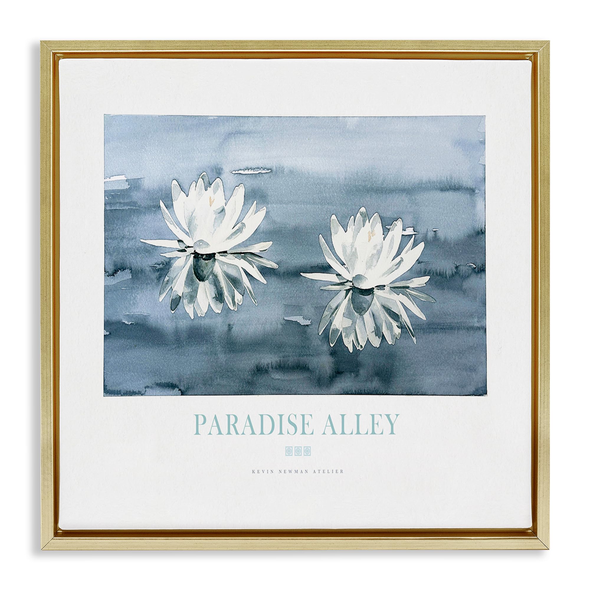 Stupell Industries Metallic Gold (Matte) Paradise Alley Water Lilies, 24 X 24 Inch Canvas In Floater Frame