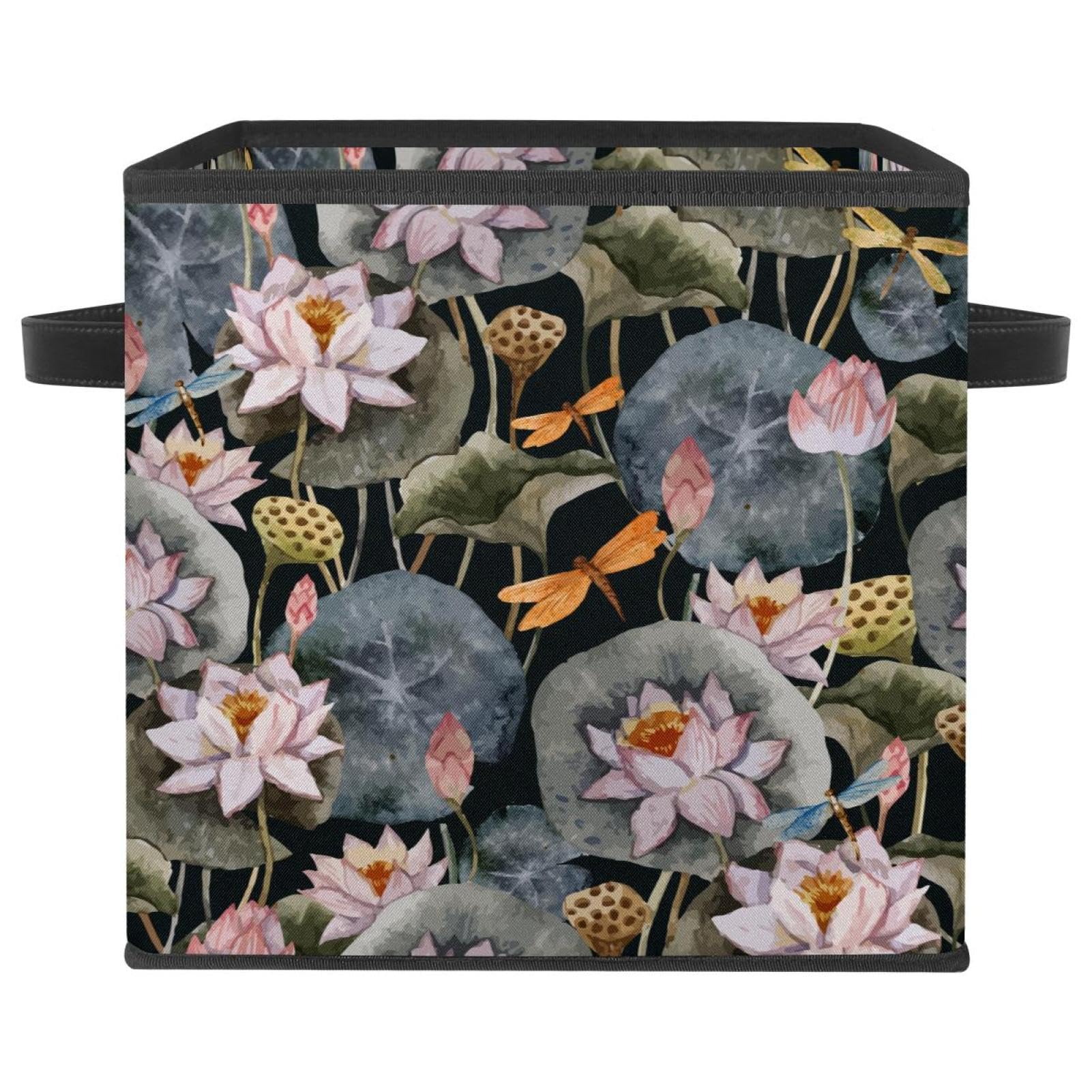 Panier de rangement en tissu lotus pour organiser la chambre à coucher et le placard