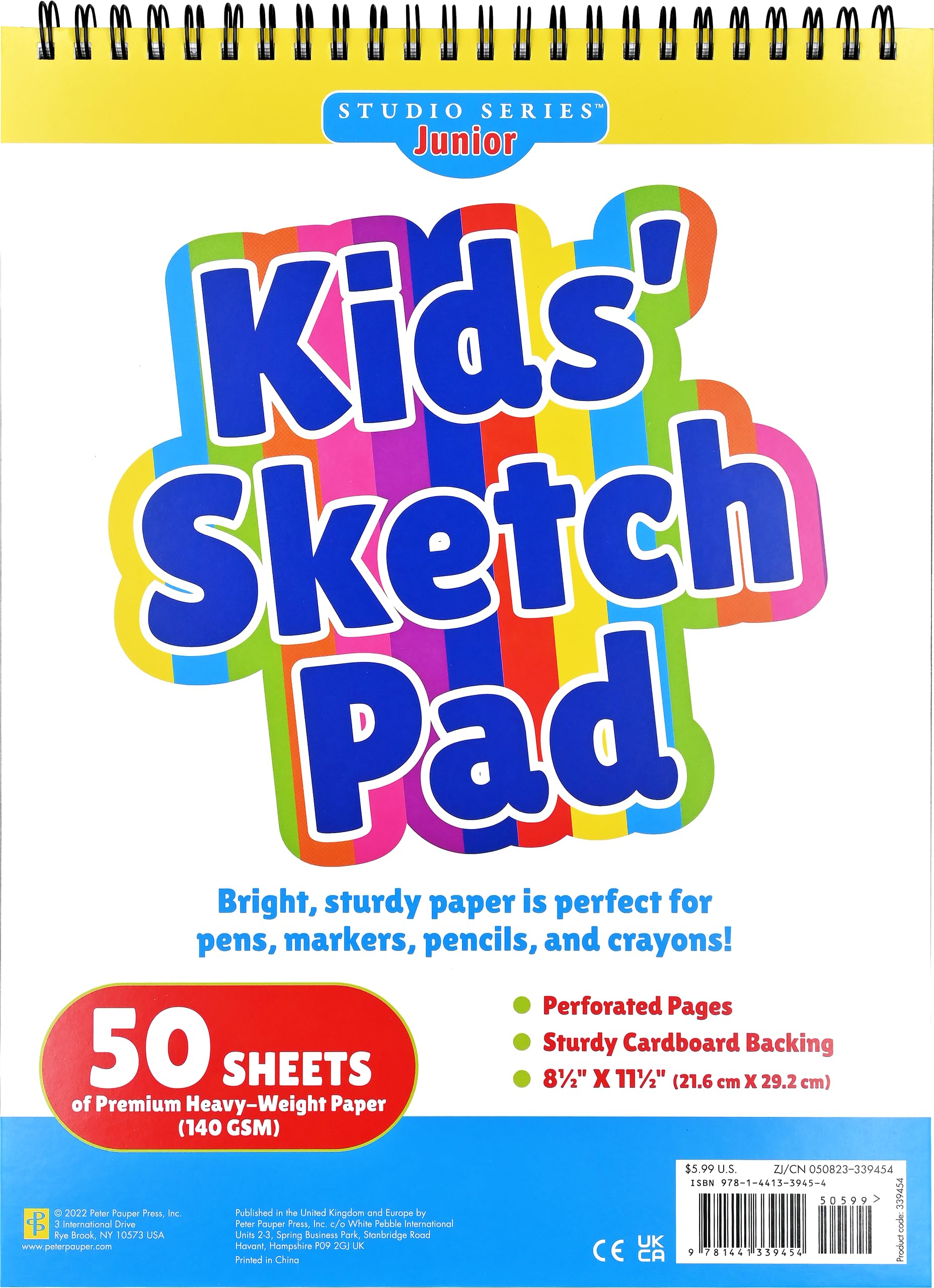 Kids' Sketch Pad (50 perforated sheets of high quality paper. Acid-free)