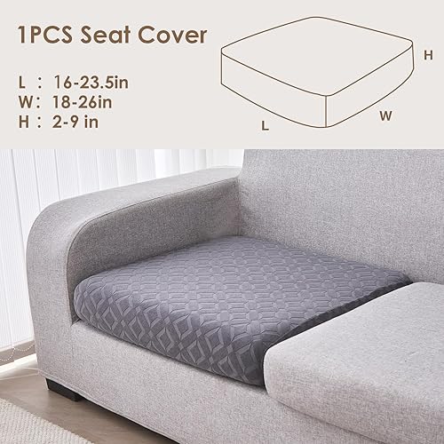 Miniatura 6 de Genina Fundas de cojín para sofá impermeables, fundas elásticas para sofá modular, funda de cojín lavable, antideslizante, con parte inferior