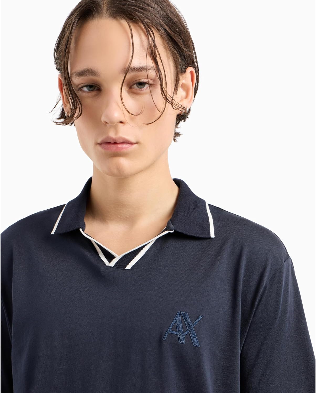 Armani Exchange Mens Johnny Contrast Collar Regular Fit Polo - Image 5