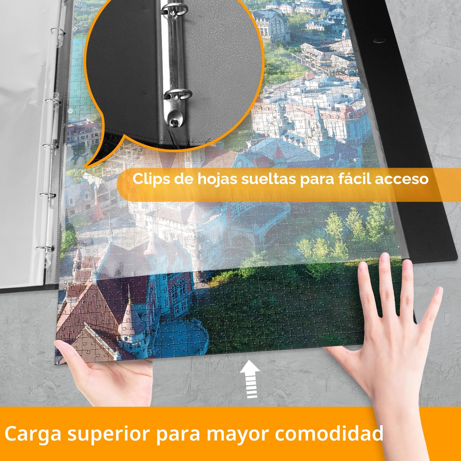 Carpeta de Almacenamiento de Rompecabezas para 1000 Piezas, Organizador de Rompecabezas de Gran Capacidad portátil, Guarda Puzzle con 25 Bolsillos, Accesorios Puzzle