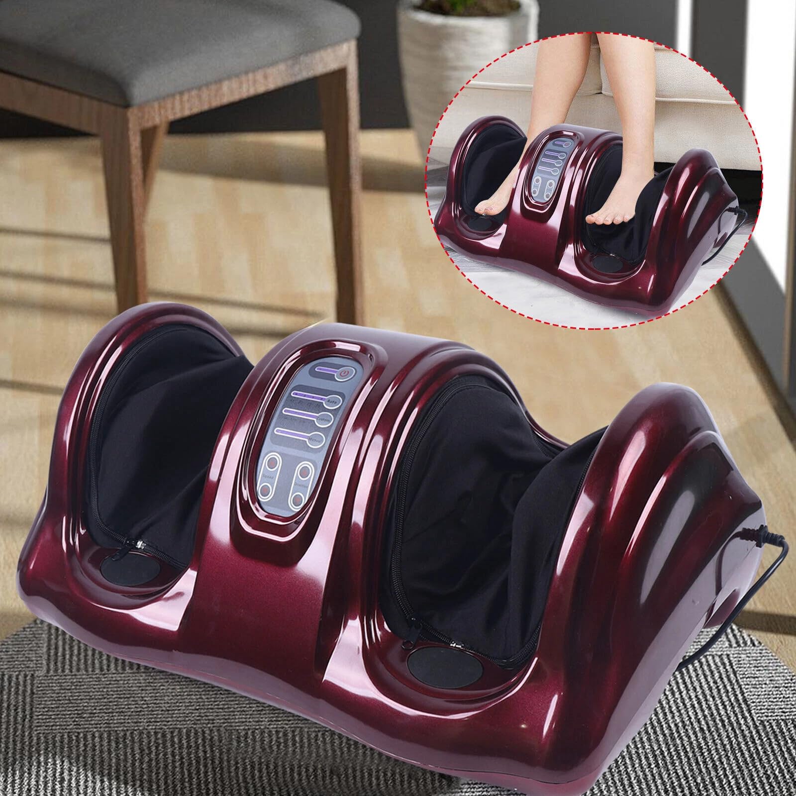 Massaggio Per Piedi 220V 40W, Massaggiatore Piedi Con Impastamento Profondo, Massaggio Piede 3 Velocità, Dispositivo Spa Con Modalità Multiple Per La Cura Del Corpo Degli Uomini, Donne A Casa