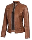 Decrum Womens Leather Jacket - Real Lambskin Stylish Leather Jackets For Women