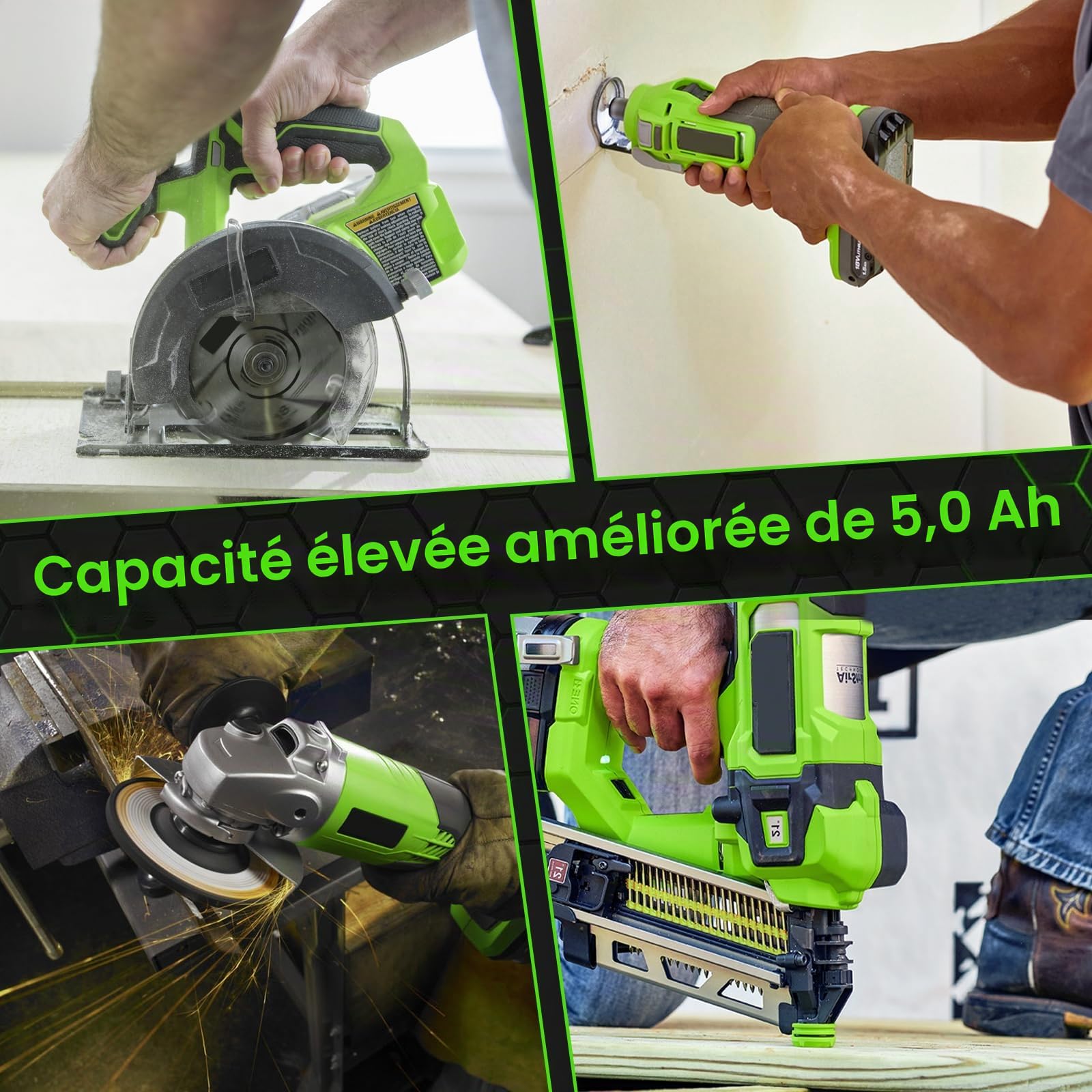 5000mAh P108 Batterie de rechange et chargeur pour Ryobi One Plus, outillage électrique Ryobi 18V, RB18L50, RB18L40, P189, P102, P107, RB18L25, RB18L20, RB18L15, RB18L13