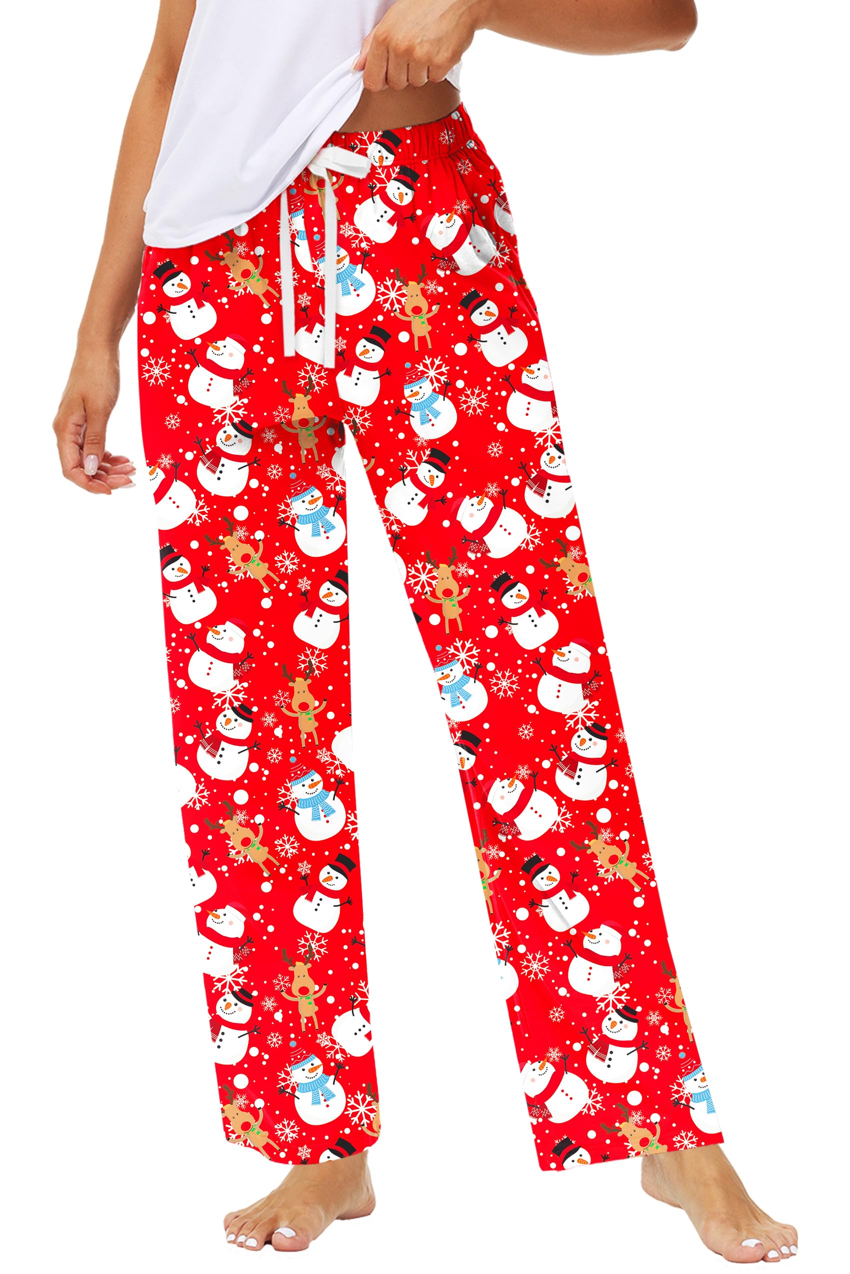 Remimi Womens Thanksgiving Pajama Pants Christmas Wide Leg Drawstring Sweatpants