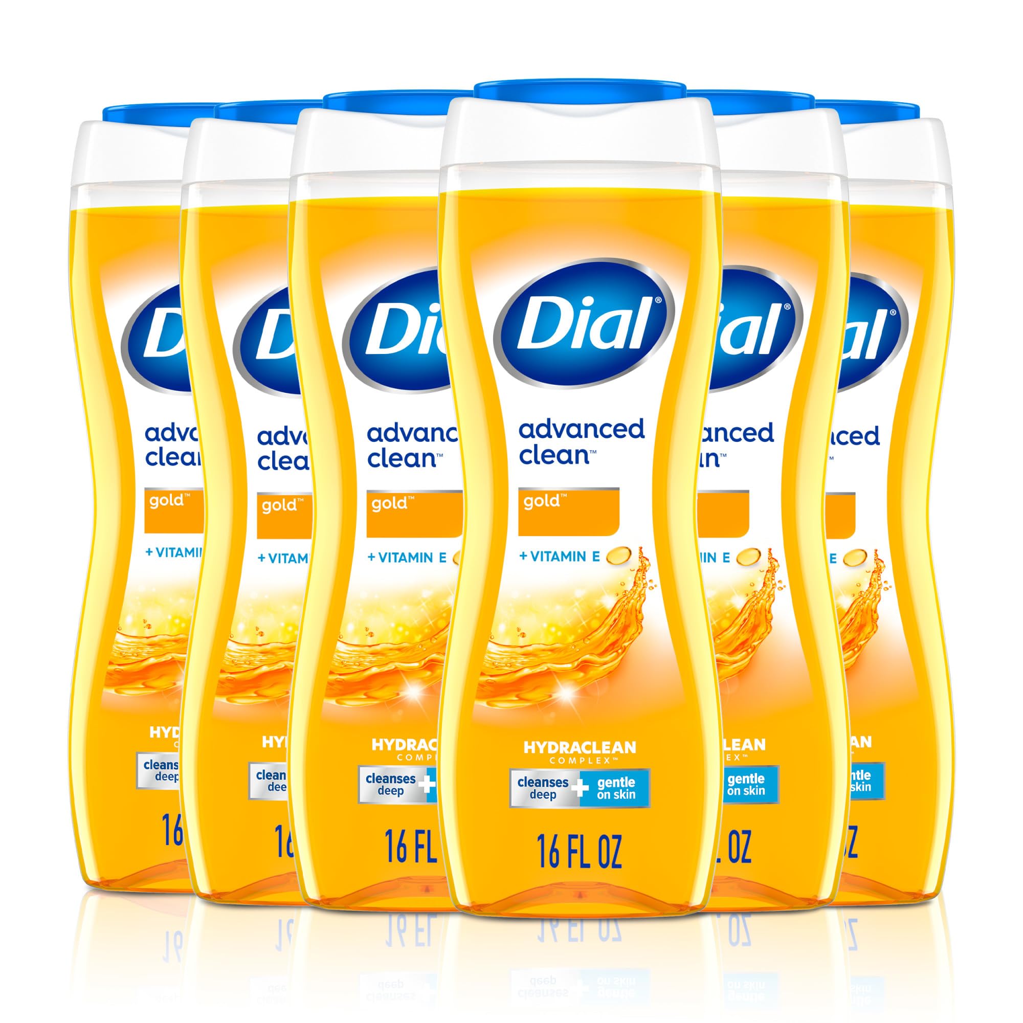 Dial Body Wash, Advanced Clean Gold, 16 fl oz, Pack of 6