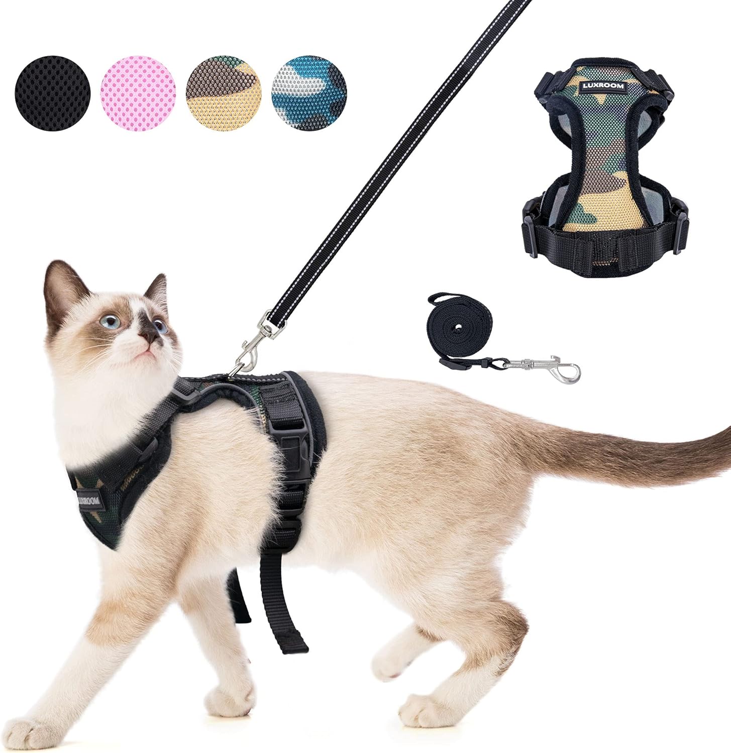 Pet Supplies LuxRoom Cat Leash and Harness Set for Walking