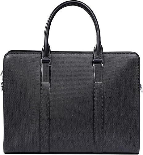 Miniatura 7 de Maletines de cuero genuino para hombres bolsa de ordenador portátil con cerradura 14 pulgadas Business Messenger Bag