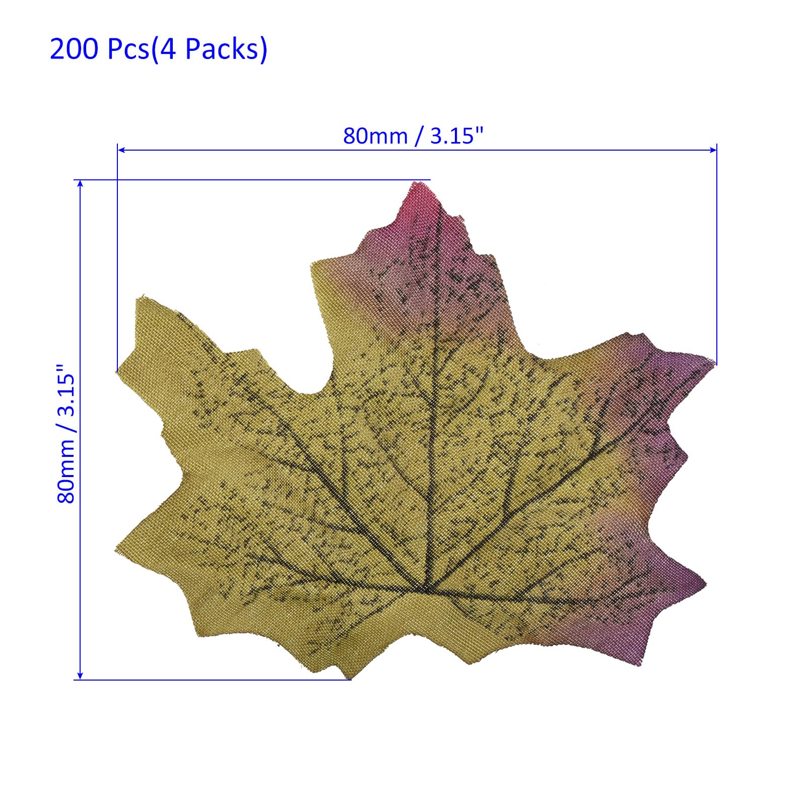 M METERXITY 200 Pack Artificial Maple Leaf - Fake Leaf Decoration Create Autumn Atmosphere, Apply to Party/Wedding/Holidays/Home Decorations (Purple) - Image 4
