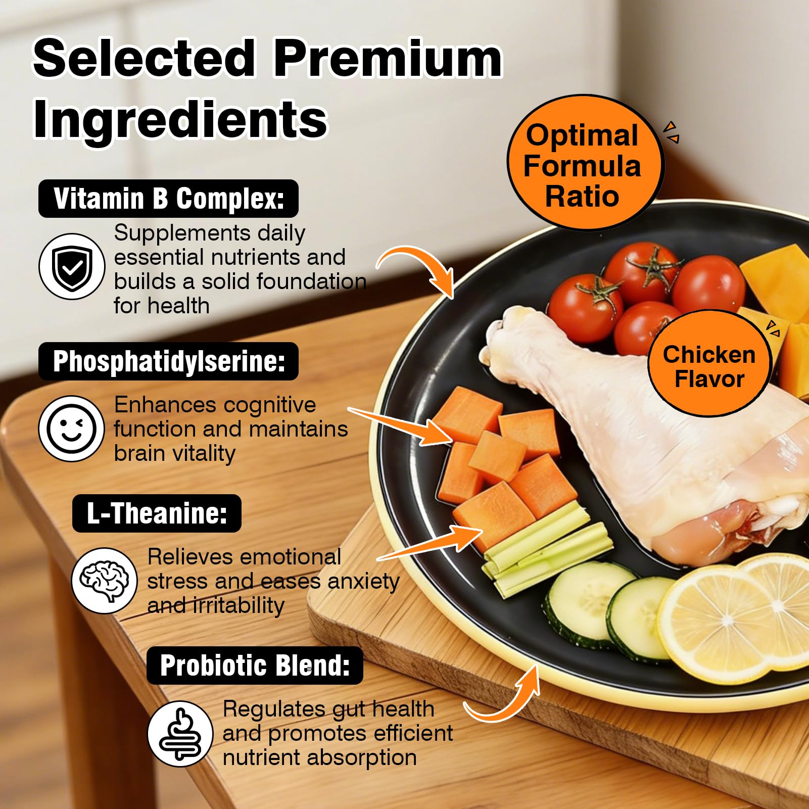 29-in-1 Advanced Cognition Dog Vitamins and Supplement with Melatonin Omega-3 L-Theanine 200 Ct Dog Multivitamins Chewable Supports Cognitive Function, Nervous System, Overall Health - Chicken Flavor - image 3