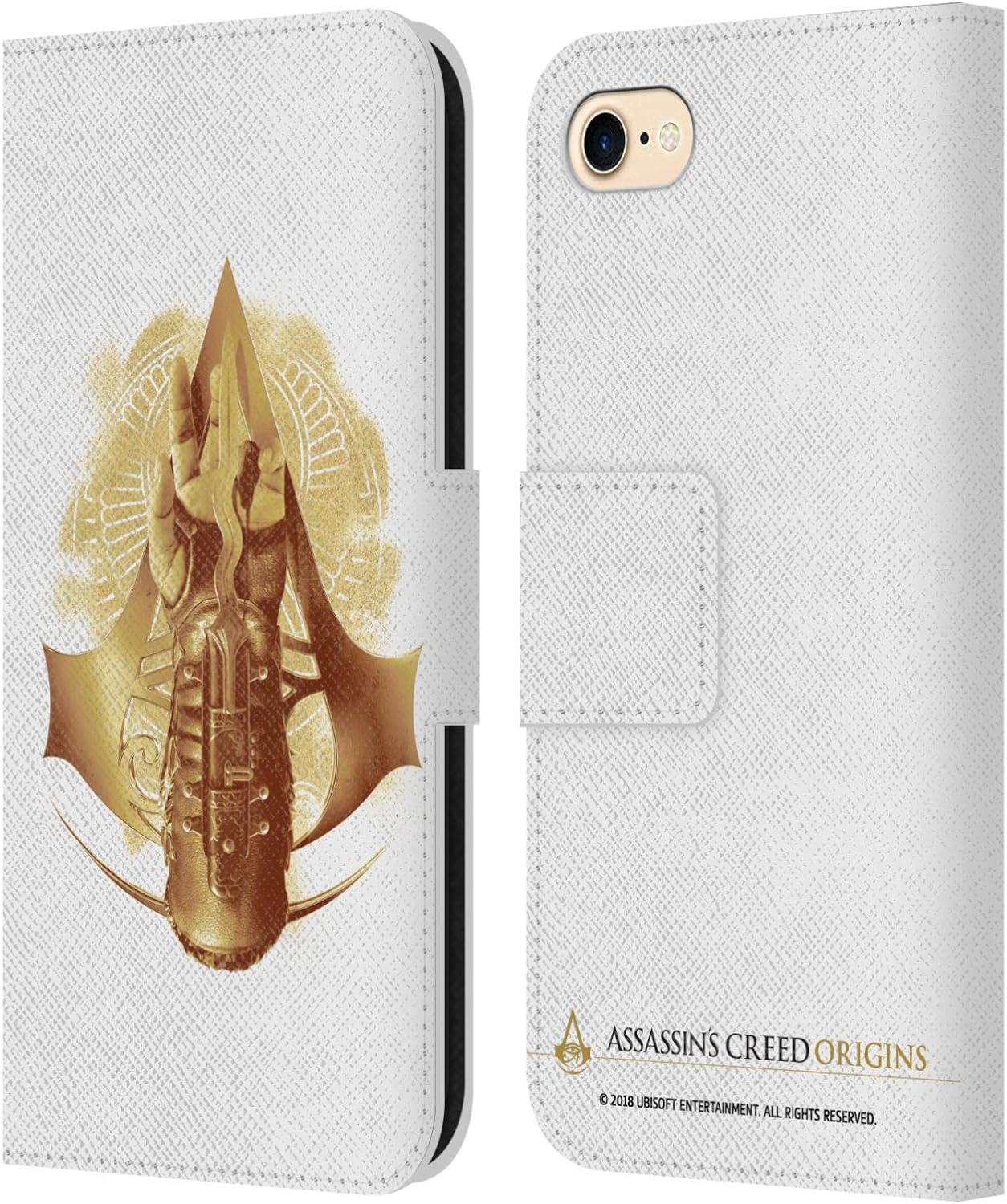 Head Case Designs Officially Licensed Assassin's Creed Silhouette Origins Crests Leather Book Wallet Case Cover Compatible with Apple iPhone 7/8 / SE 2020 & 2022