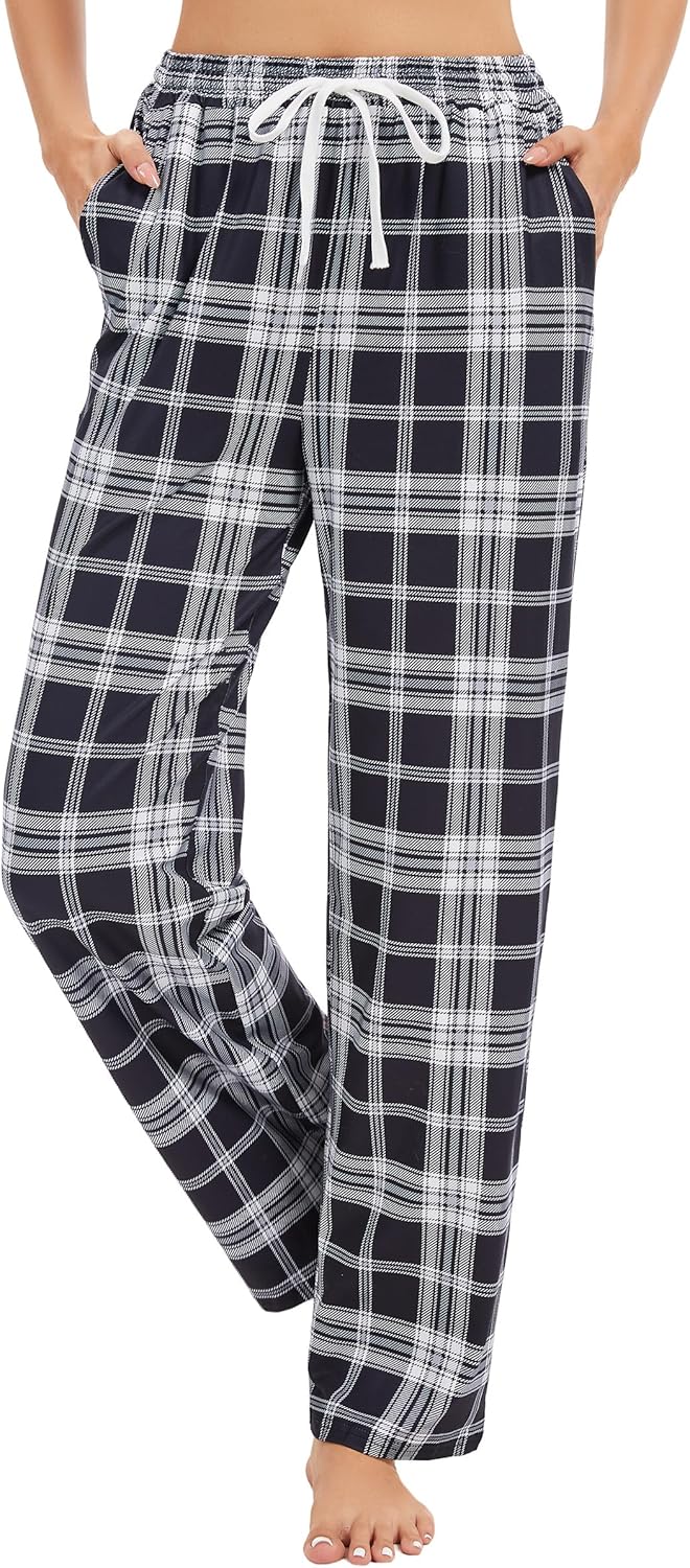 Pajama Pants Women Cotton Plaid Sleep Lounge Pj Bottoms with Pockets XS-XL - Image 6