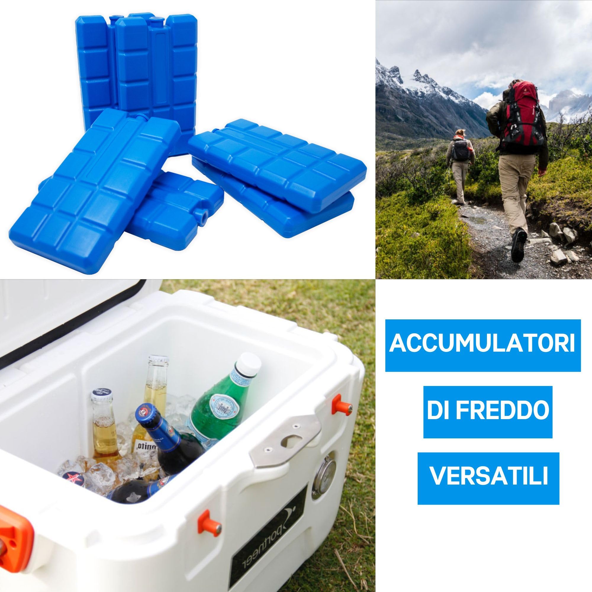 ToCi Set di 12 batterie refrigeranti da 400 ml – Elementi refrigeranti extra forti e spessi per borsa termica e contenitore frigo, batterie riutilizzabili senza BPA, lunga durata e qualità UE