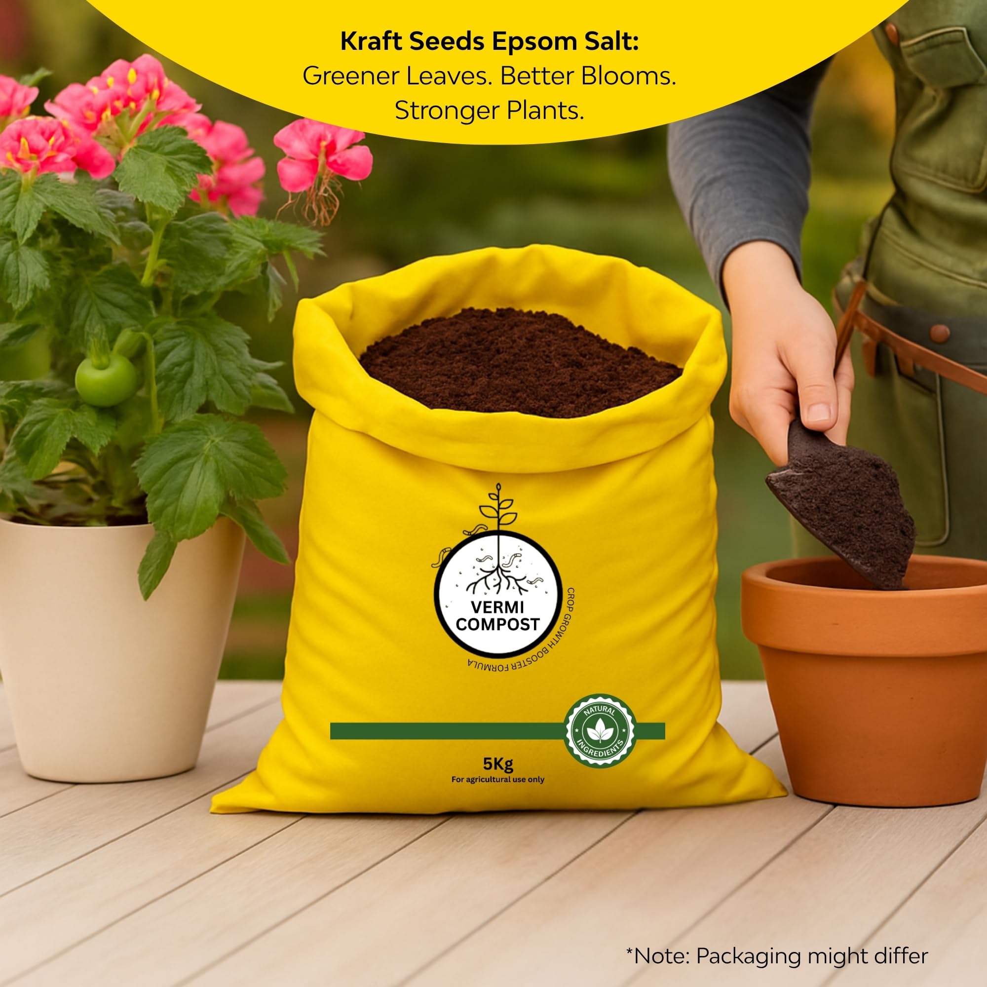 Kraft Seeds by 10CLUB Vermicompost - 5kg | Organic Manure for Plants | Fertilizer for Home Gardening | Enriched Potting Soil Mix for Plants | Compost Garden Soil | Natural Booster for Flowering Plant - Image 3 thumbnail