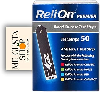 ReliOn Premier Blood Glucose Test Strips, 50 Count + Me Gustas Stickers