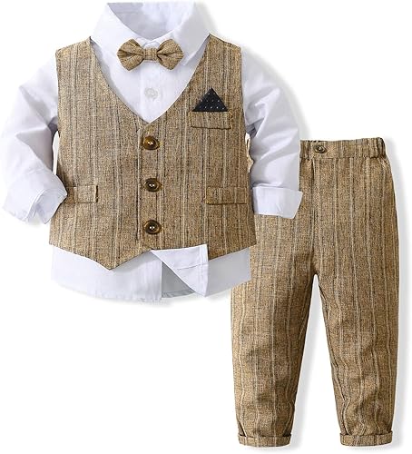 Trajes formales para niños, traje de esmoquin de caballero, camisa y pantalones para boda, fiesta de cumpleaños