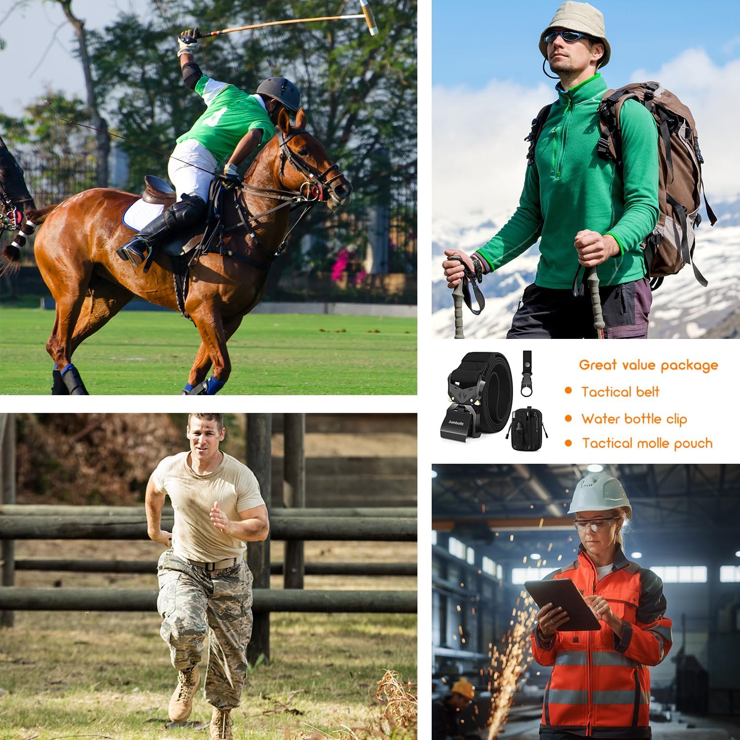 Tactical Belt for Men and Women, Military Work Belt Nylon with Quick-Release Buckle, Gift with Molle Pouch & Clip - Image 6