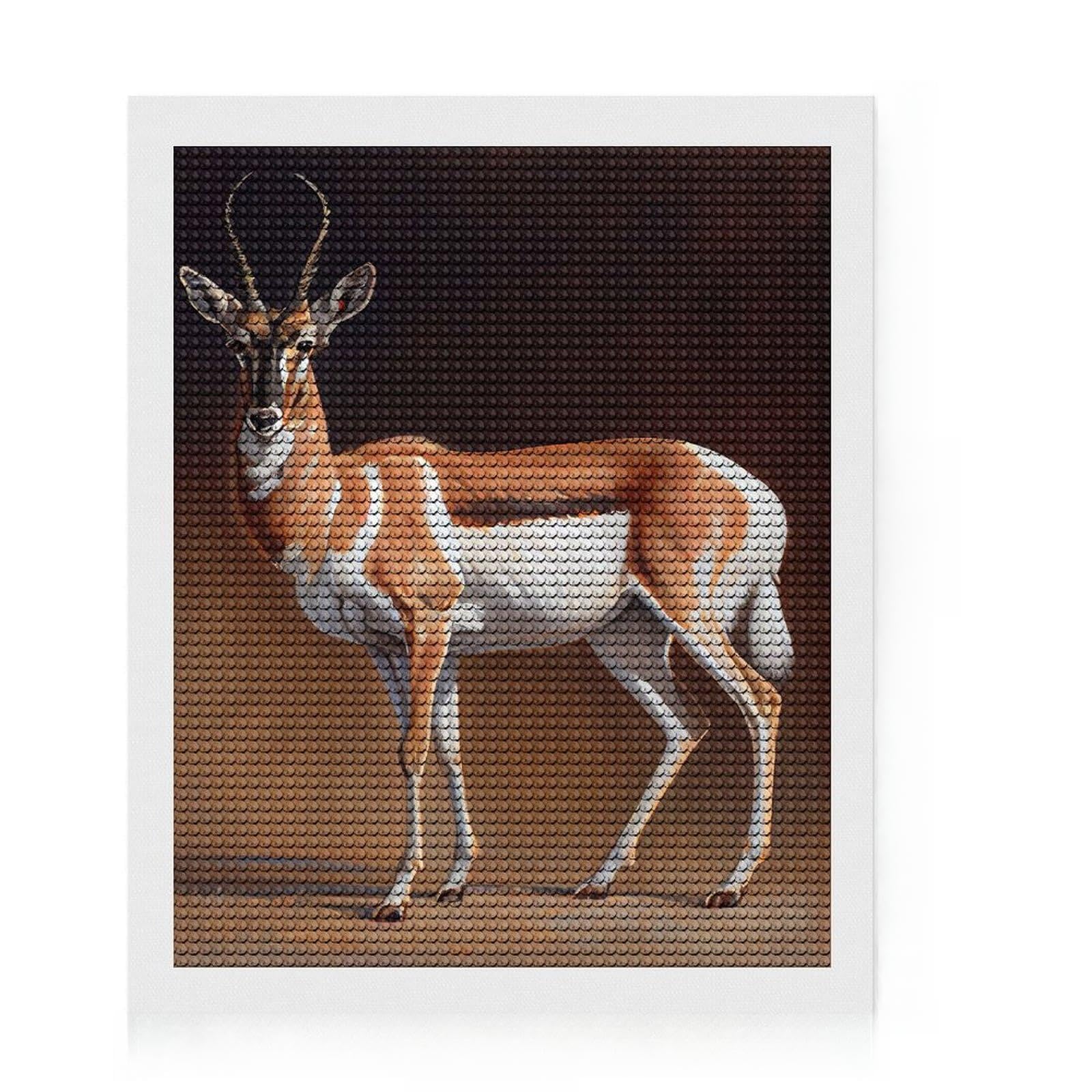 Junmoney American Bighorn Sheep DIY Diamond Art Canvas Kit 16"x20", Satisfying Creative Project, Mindful Craft Activity, Cosy Home Accent, Gift Idea