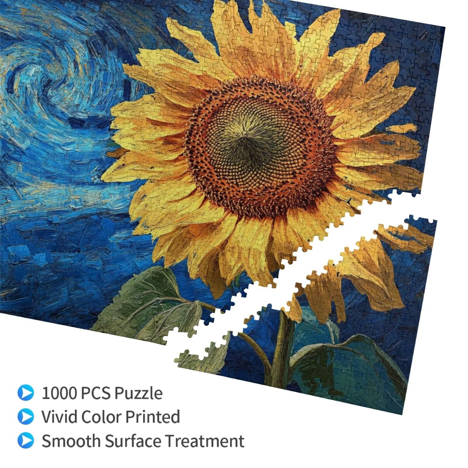 Puzzle 1500 elementów puzzle kwiat DIY gwiaździste niebo gra dla dorosłych wyzwanie - początkująca łamigłówka i zabawne gry - Nowoczesna dekoracja ścienna, wyjątkowa dekoracja pokoju prezent dla