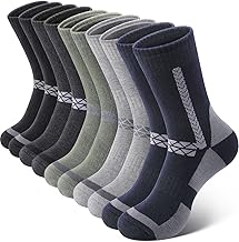 SIMIYA Merino Wool Socks for Men, 5 Pairs Thermal Warm Hiking Super Thick Crew Work Cushion Sock for Mens Winter Cold Weather