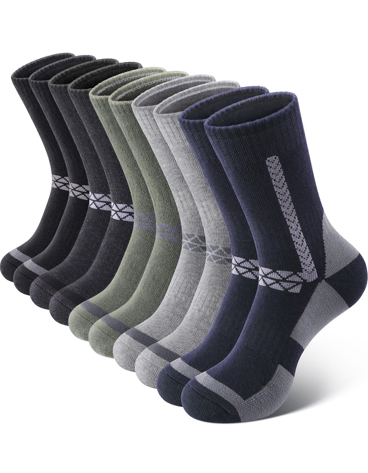 SIMIYA 5-Pack Thermal Merino Wool Hiking & Work Socks (Super Thick Cushion)