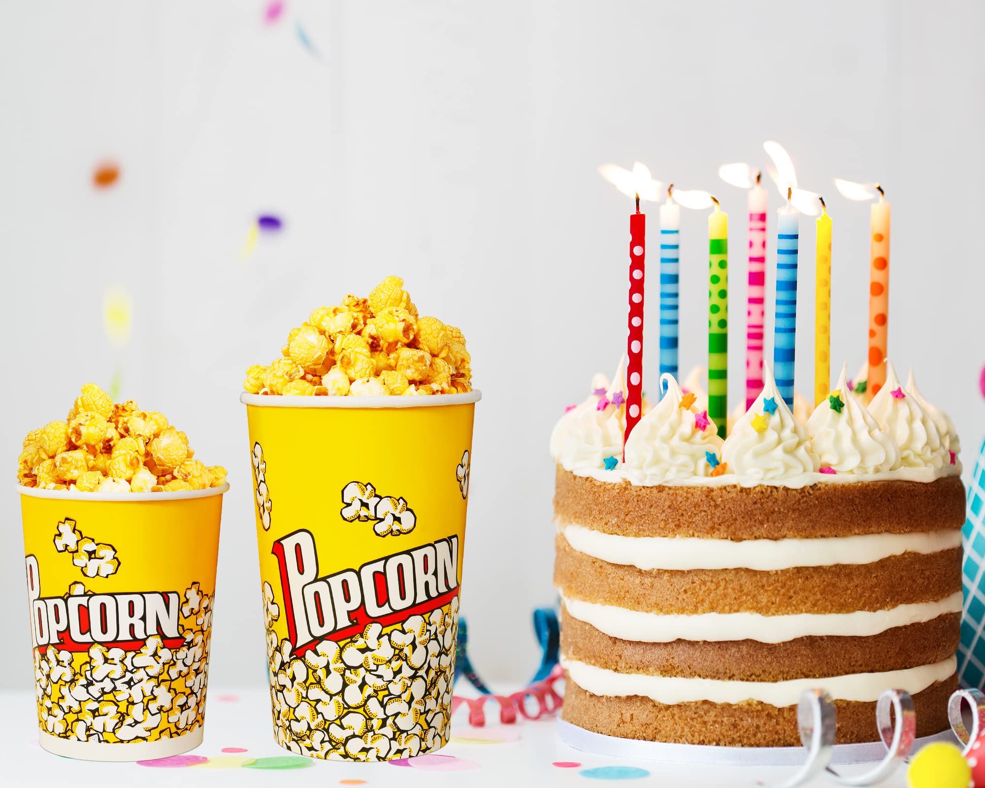 MyLifeUNIT Popcorn Boxes, 32 OZ Paper Popcorn Containers For Party And Movie Night (20 Pack