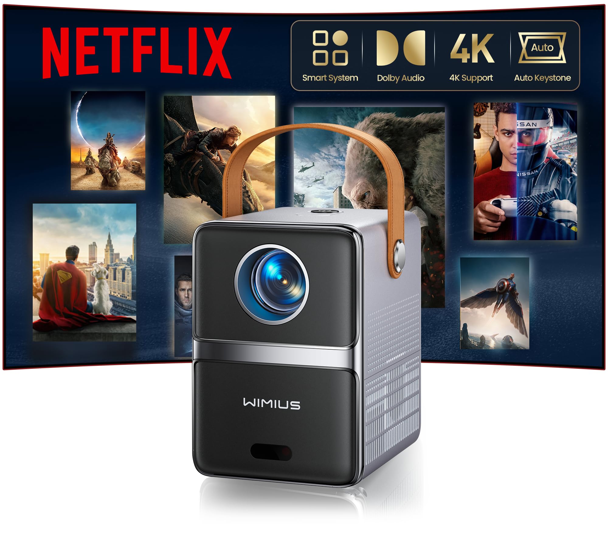 a*i様 【新品同様】 WiMiUS P61 PRO プロジェクター Netfl Amazon.com: [Netflix-Licensed & Portable]Smart Mini