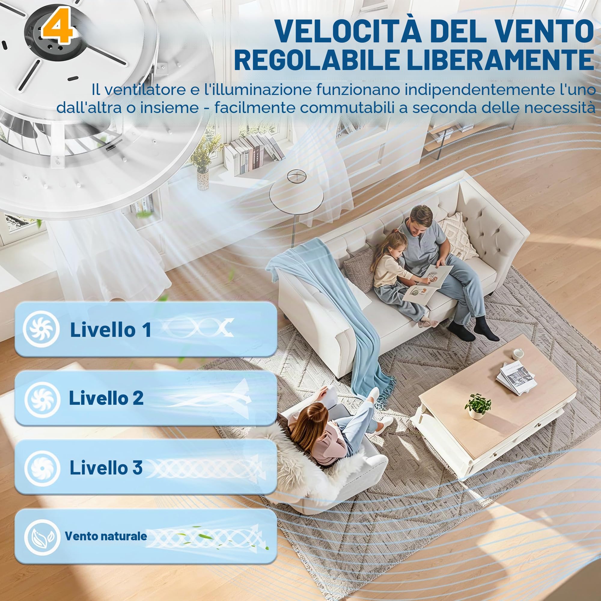 Froadp Ventilatore da Soffitto con Illuminazione e Telecomando Silenzioso Moderna Dimmerabile Nuovo Design fan Luce da Soffitto Ventilatore per Soggiorno Camera da Letto Sala da Pranzo (36W, Bianco)