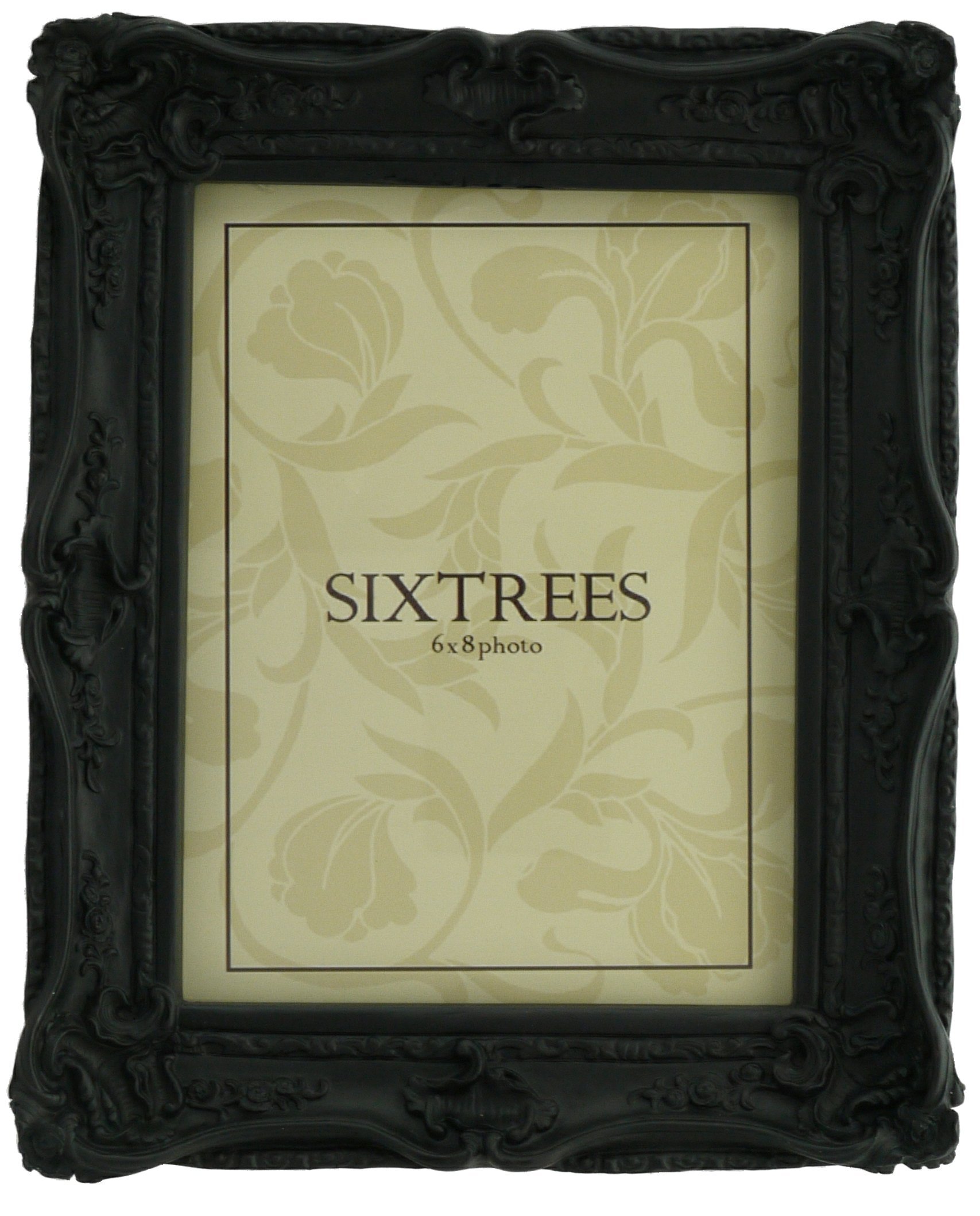 Chelsea Black Shabby Chic Style Very Ornate Matt Frame For 8"X6" (200X152mm) Pictures - By Sixtrees.