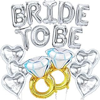 KatchOn Silver Bride To Be Balloons Set - Pack of 17 | Bachelorette Party Decorations Silver | Bride Balloons, Bridal Shower Decorations | Bridal Shower Sign