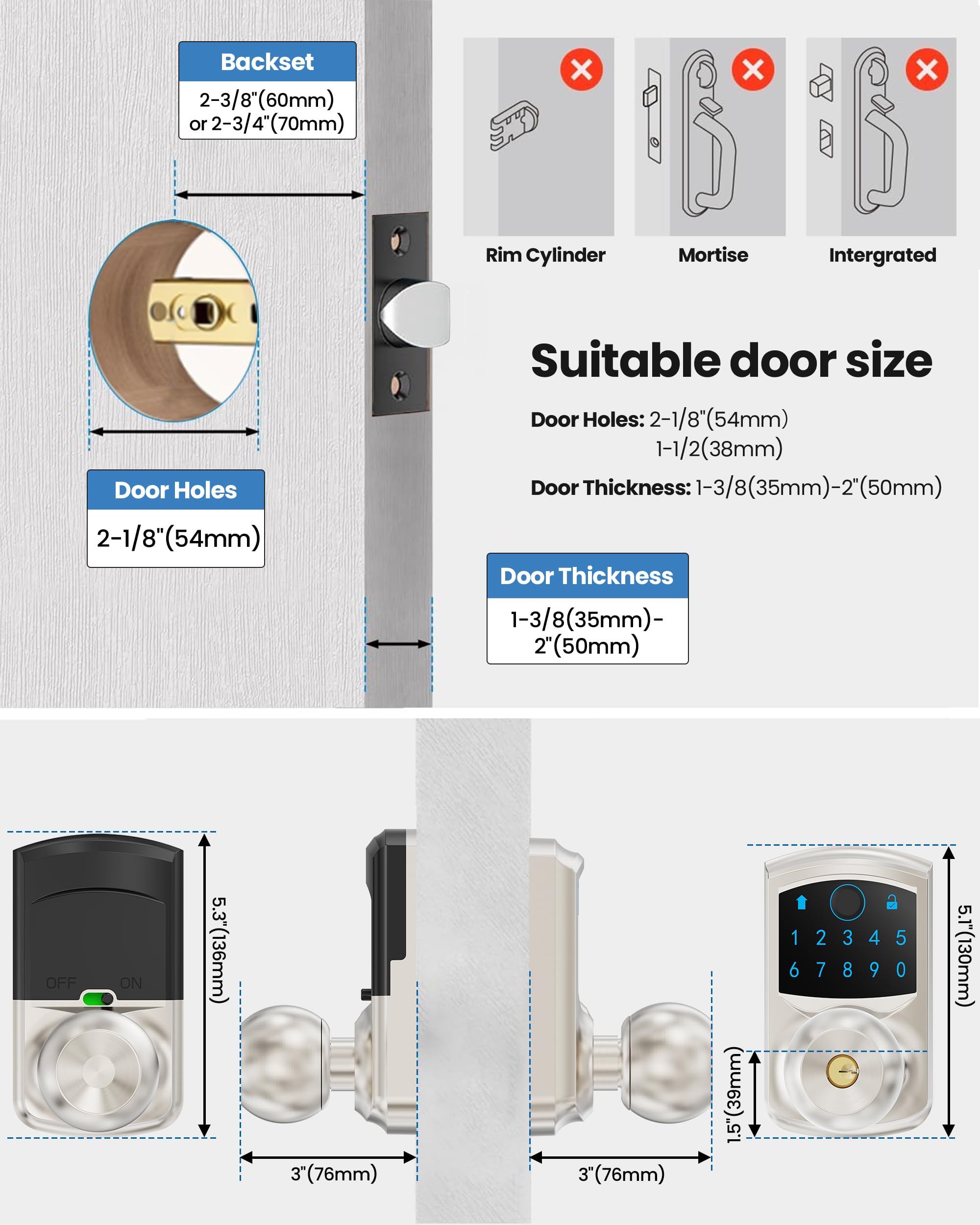 Smart Fingerprint Door Lock - Keyless Entry -3