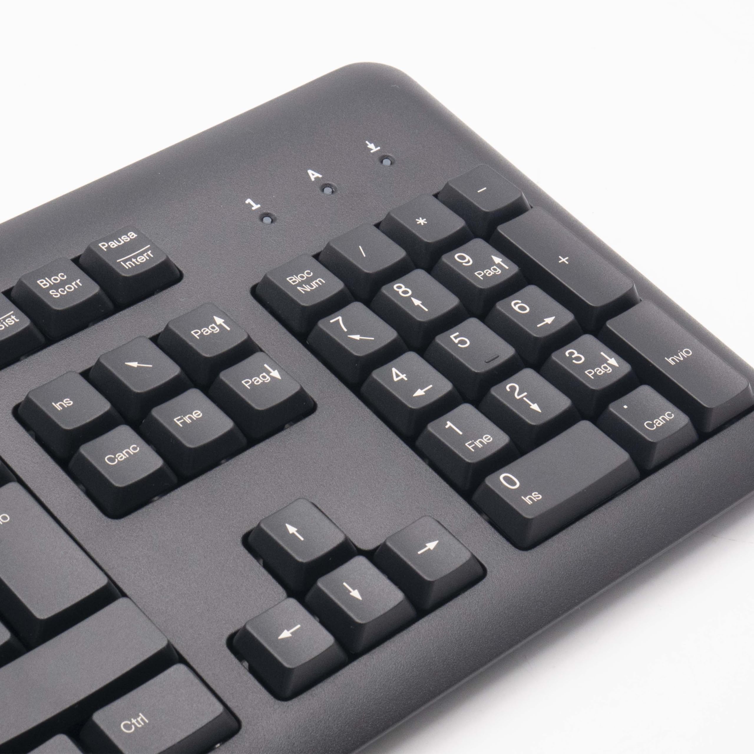 SIMPLETEK - Tastiera USB Cablata | Layout Italiano | Full-Size | Plug and Play |Ideale per Uffici | Durata 20 Milioni di Tasti