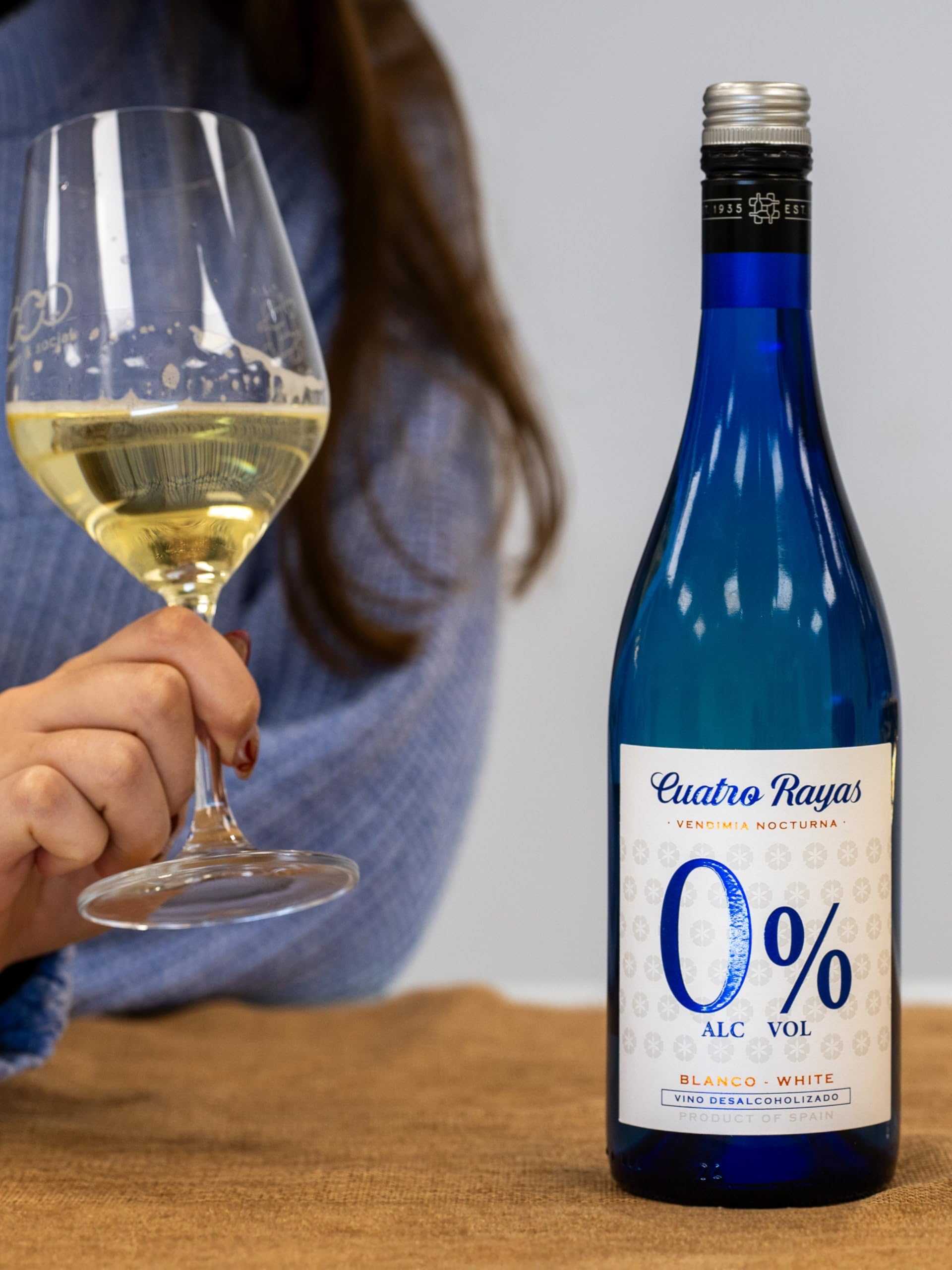 CUATRO RAYAS 0% Vino blanco Verdejo sin alcohol (6 Botellas x 750ml)