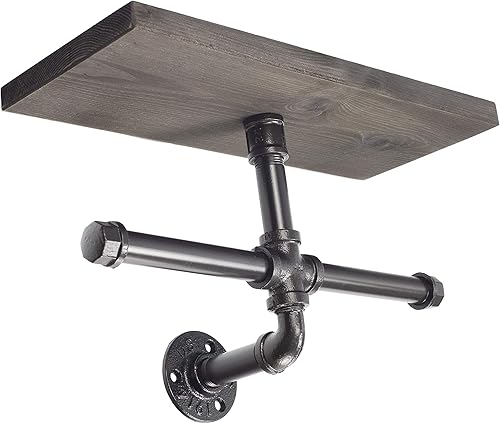 Soporte de papel higiénico rústico industrial montado en la pared con kit de tornillos, dispensador de papel higiénico Steampunk resistente, acabado