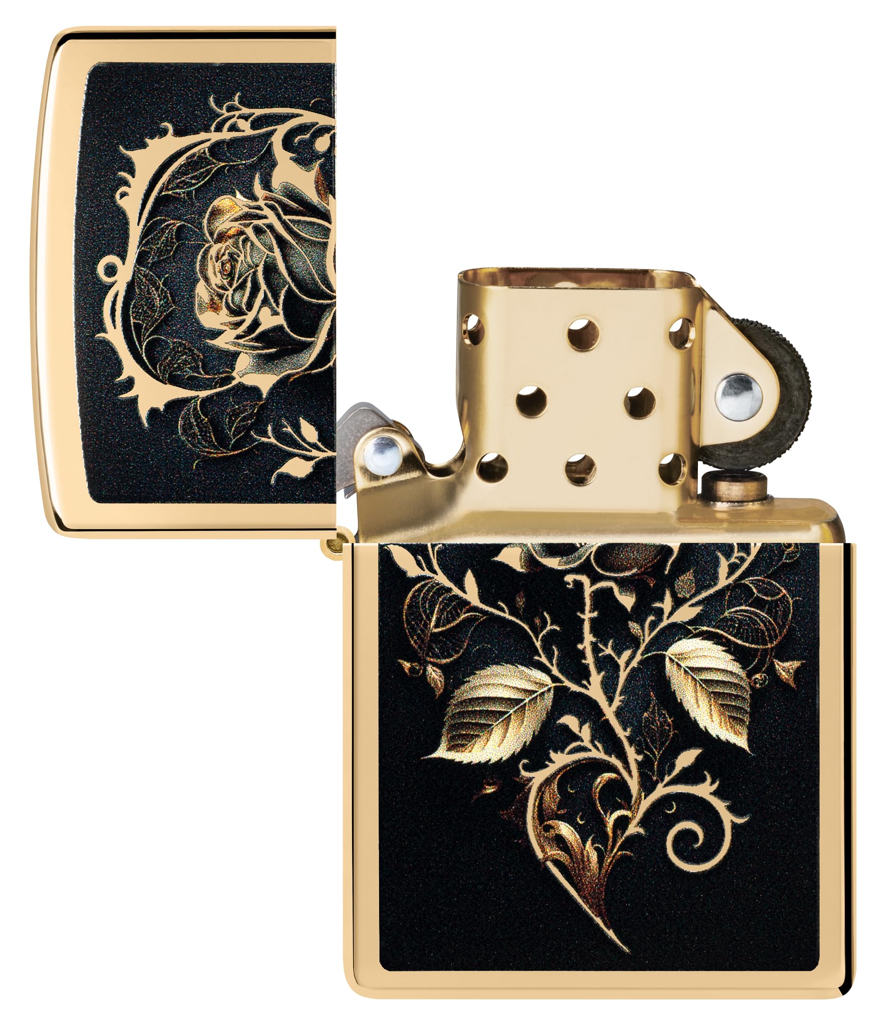 Zippo Sturmfeuerzeug Golden Rose High Polish Brass Nachfüllbar Windfest Made in USA