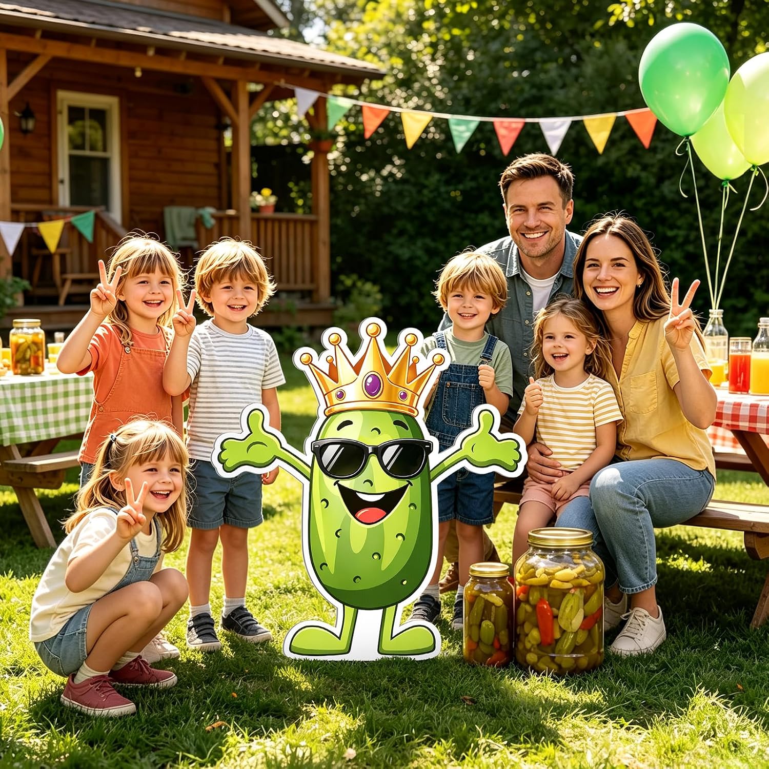 Pickle Party Decorations 21x24Inch Funny Pickle Cardboard Cutout