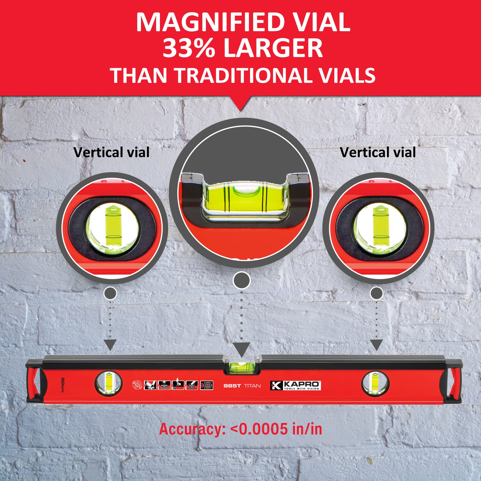 Kapro 48" Titan Mason Box Level - Handless Design -2