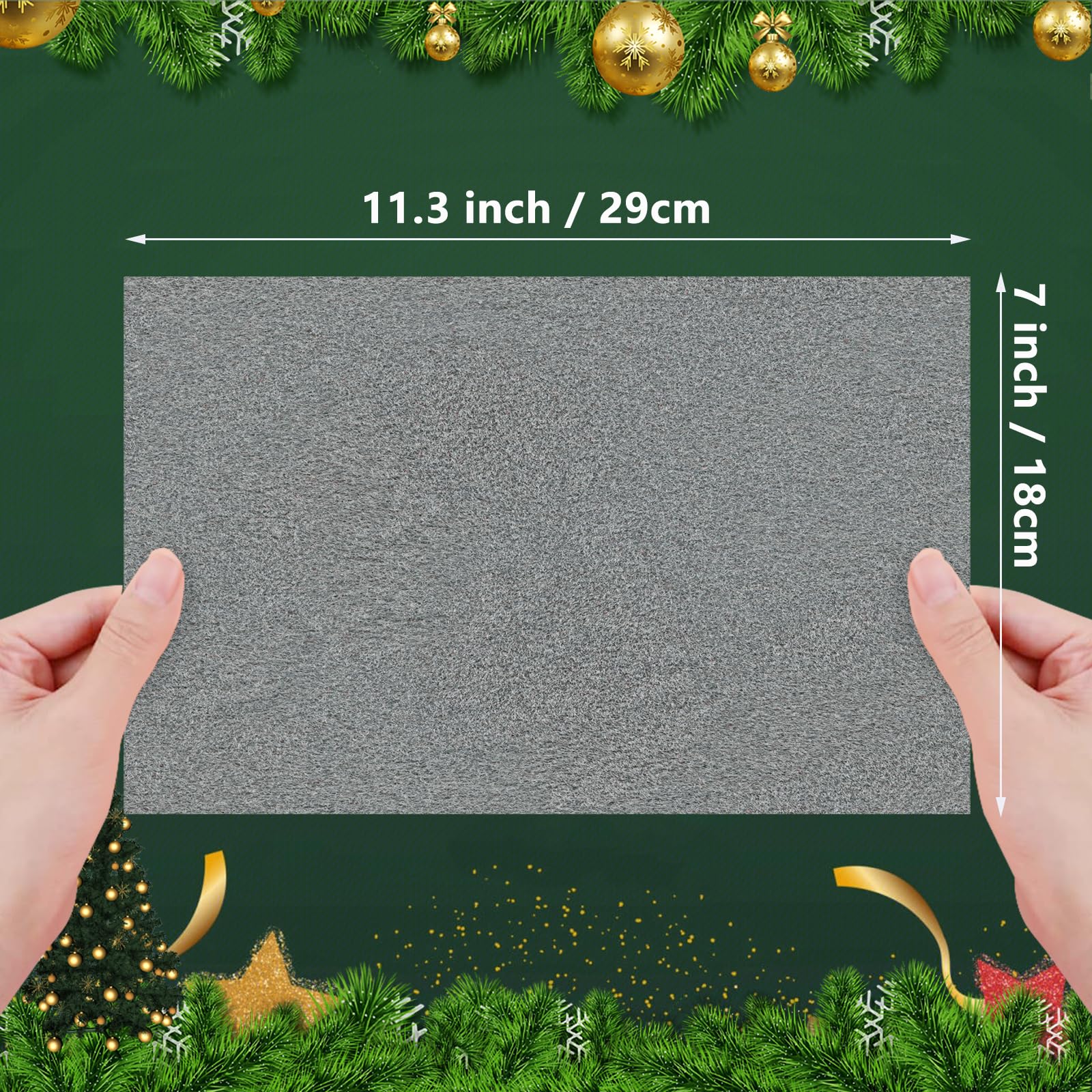 Jtnohx Stiff Felt Sheets, 11 Pcs Felt Fabric, 17.78×28.7cm Colour Fabric Square for Crafts Craft Material for Sewing (Grey) - Image 3