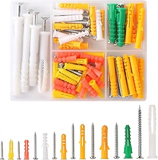 Mr. Pen- Wall Anchors and Screws for Drywall, 100 pcs, Assortment Kit, Screws and Anchors, Drywall Anchors and Screws Kit, Anchors and Screws Kit, Drywall Screws and Anchors, Dry Wall Mount Screws