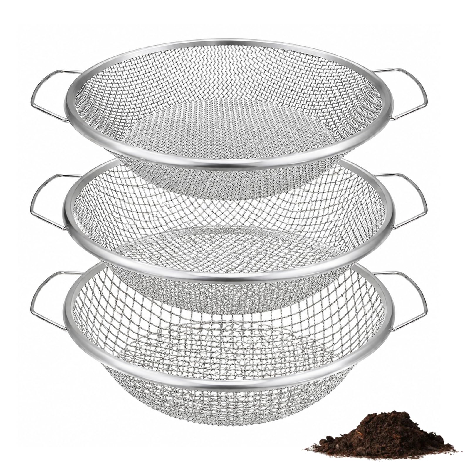 Tamis de terre de jardin filtre à compost métal pour sable pierres graines