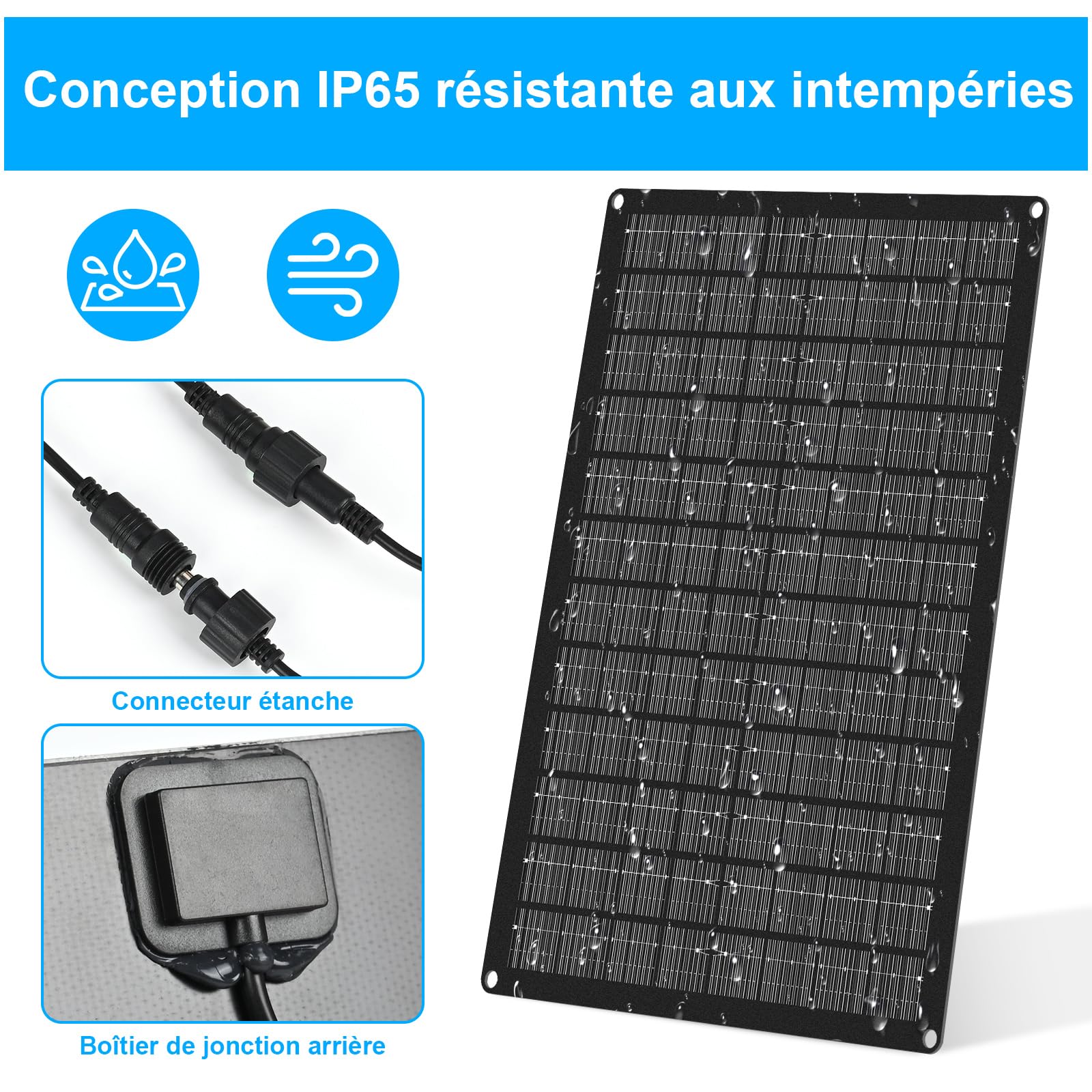 Ventilateur Solaire 15W Résistant aux Intempéries Double Ventilateur Extracteur d'air Solaire pour Serres