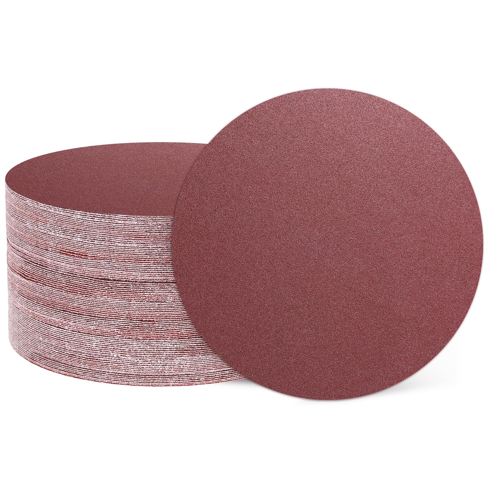 sourcing map 50 Pcs 50mm 2 Inch Sanding Discs, 120 Grit Hook and Loop Sandpaper, No-Hole Aluminum Oxide Orbital Sander Sandpaper for Woodworking Automotive Metal Polishing, Red