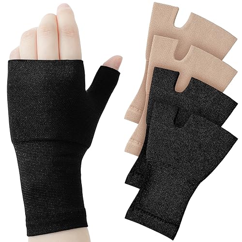 Geyoga 4 fundas de soporte de muñeca para hombres y mujeres, uso diario, muñequera de compresión, túnel carpiano para aliviar el dolor de mano,